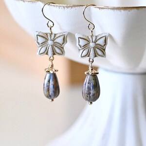 Czech Glass Beads Vintage Butterfly Dangle Earring, Boho Style Butterfly Gifts For Girl and Women, Trendying Now Flying Insects Earrings Y2K