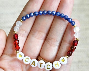 Multi-Color Custom Word of the Year Bracelet, Custom Kids Name Streching Bracelet, Girls Bracelet Personalized, Stretchy