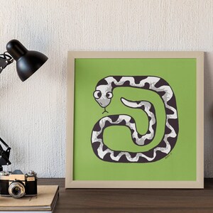 Comical Snake Wall Art Print - Perfect for Reptile Lovers