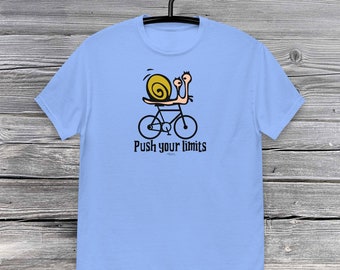 Motivational shirt | Snail on a bicycle | Funny gift.