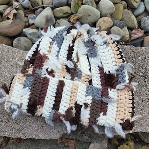Scrap Yarn / Color Block Crochet Beanie