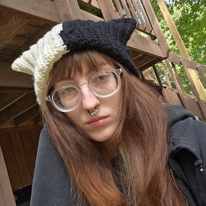 Cat Ear Box Beanie (Split Color)