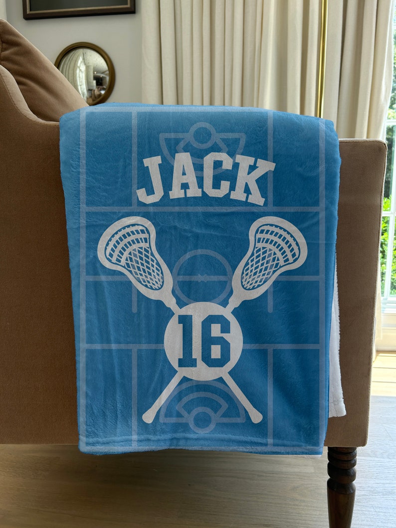Custom Lacrosse Blanket With Name and Number, Custom Name Blanket