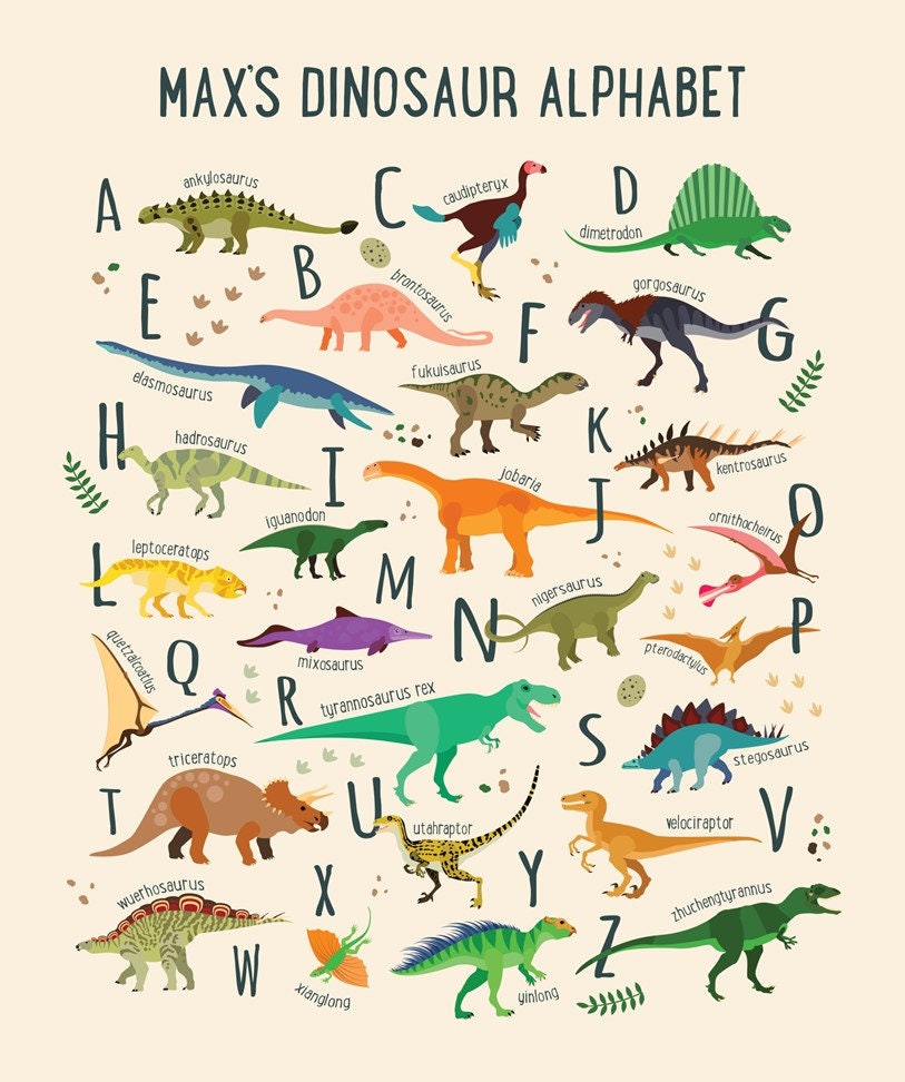 Personalized Kids Dinosaur Alphabet Blanket, Boy Blanket, Baby Blanket, Kids Blanket, Personalized Gift, Gift for Baby and Toddlers