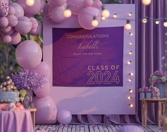 Congratulations Banner – Lila Glitzer – 2 Meter Länge – Buchstaben 12,7 Cm – Für Abschluss, Geburtstag & Party – Mit Aufhängeset