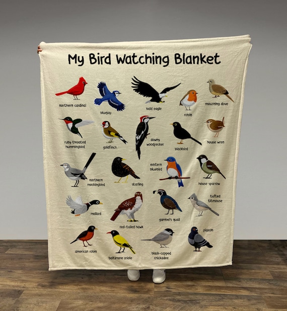 Personalized Bird Watching Blanket, Bird Watching Gifts, Baby Blanket Gift, Kids Blanket, Personalized Gift, Christmas Gift, Bird Blanket