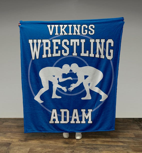 Custom Wrestling Blanket, Custom Name Blanket, Wrestling Blanket, Sports Blanket, Team Gift, Wrestling Gift, Fleece/Sherpa, 50+ colors
