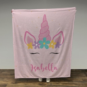 Personalized Unicorn Blanket for Kids, Unicorn Girl Gifts, Customized Throw Blankets, Fleece/ Sherpa, Gift for Her, Toddler Gifts, Christmas