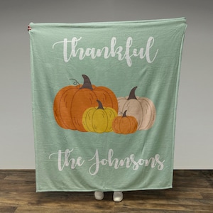 Custom Pumpkin Fleece Blanket: Personalized Fall Decor Gift