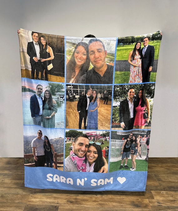 Personalized Photo Blanket, Photo Blanket with Text, Personalized Gift, Memorial Blanket, Anniversary Gift, Couples Gift, Gift for Her