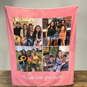 Personalized Mother's Day Blanket, Photo Blanket with Text, Family Blanket, Mother's Day Gift, Gift for Her, Gift for Mom, Grandma Gift