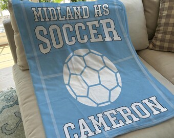 Custom Soccer Team Blanket: Personalized Minky Fleece Gift