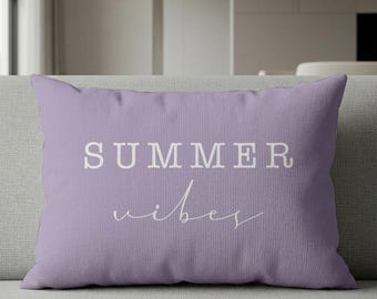 Summer Vibes Pillow, Cover & Insert, Summer Outdoor Pillow, Multiple Sizes, 12 Color Options