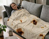 Tortilla Blanket, Funny Food Blanket Gift, Realistic Burrito Throw, Cozy Fleece or Sherpa Blanket, Novelty Gag Gift, Tortilla Wrap Lover