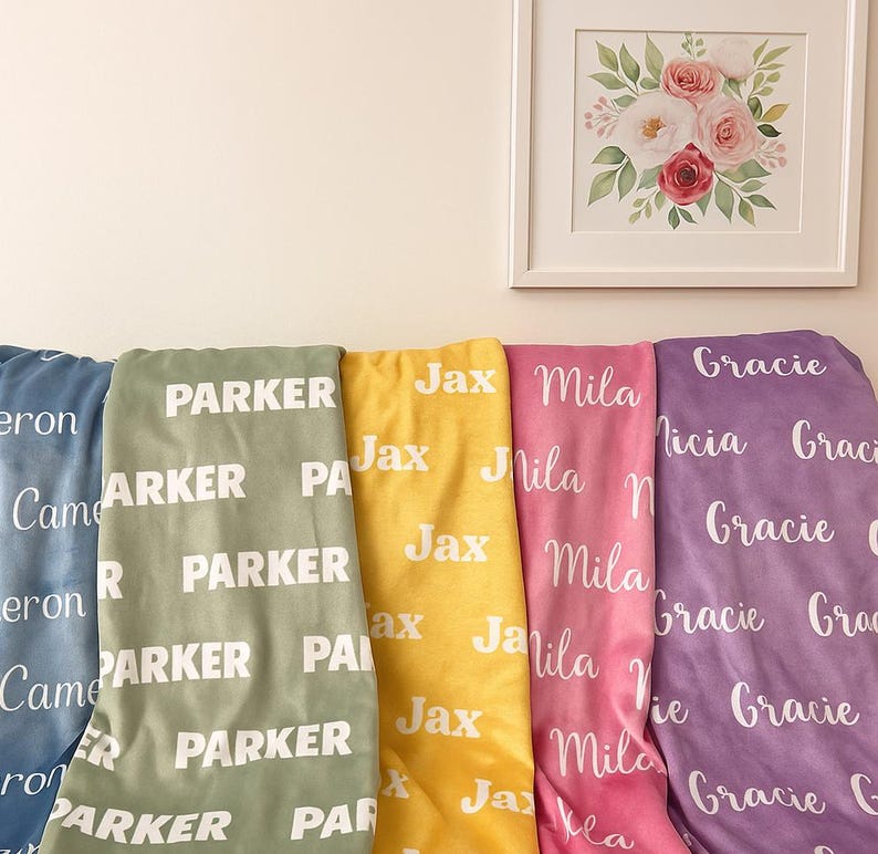 Manta personalizada con nombre, manta para bebé, regalo personalizado, manta con nombre, manta para niña, manta para bebé niña, manta para niños, regalo personalizado imagen 15