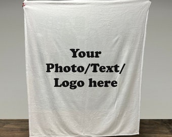 Personalized Photo Fleece Blanket: Custom Logo, Text, or Image
