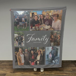 Personalized Family Photo Blanket, Custom Photo Blanket, Personalized Gift, Memorial Blanket, Anniversary Gift, Christmas Gift, Gift for Her