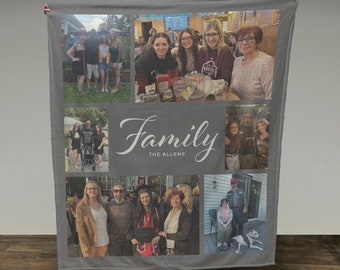 Personalized Family Photo Fleece Blanket: Custom Keepsake Gift