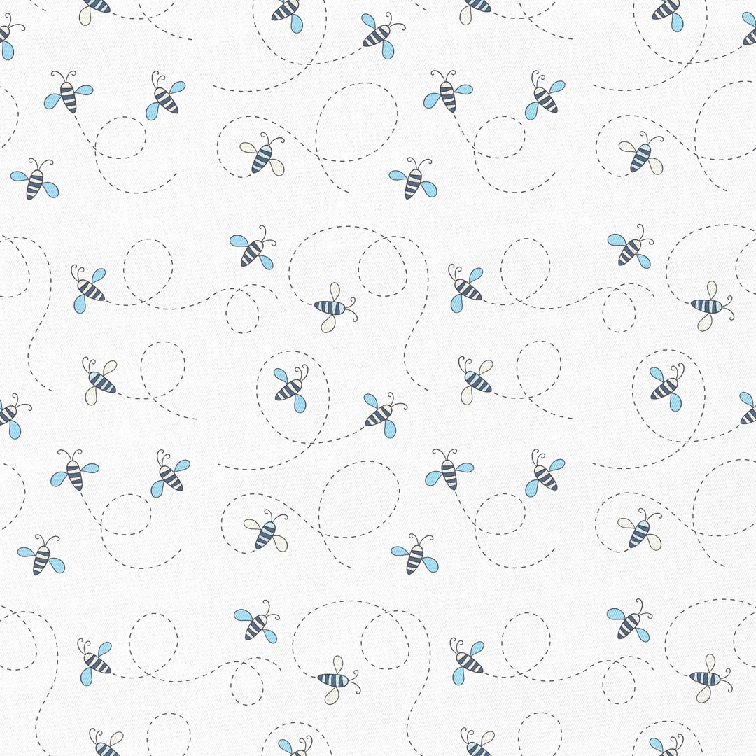 Buzzing Bees Cotton Fabric by the Yard Extrawide Floral Etsy