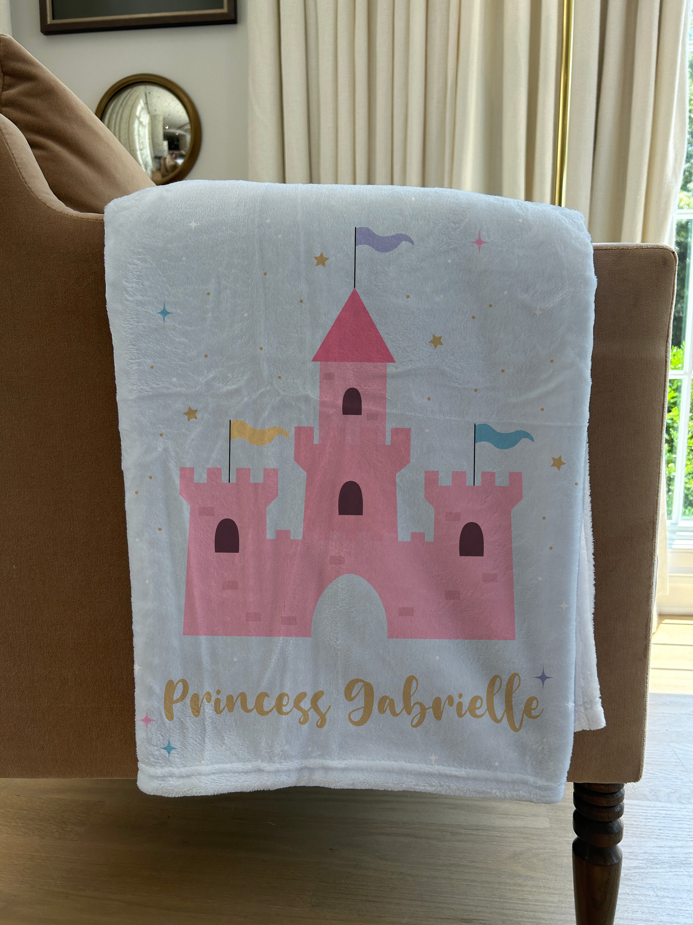 Baby Minky Dot Blanket - Soft Princess Castle Design For Newborns & Toddlers