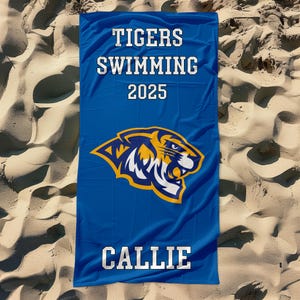 Personalized Swim Team Towel with logo, Custom Pool Towel, 30"x60" Beach Towel, Personalized Gift, Team Gift, Swim Team Gift