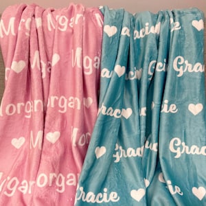 Personalized Name Blanket – Custom Baby, Kids, Or Adult Gift Blanket In 3 Sizes (30x40 To 60x80 Inches)