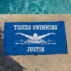 Personalized Swim Team Towel, Custom Pool Towel, 30"x60" Beach Towel, Personalized Gift for Toddlers/Kids/Adults, Team Gift, Swim Team Gift