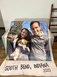 Personalized Music Blanket, Blanket with Custom Photo & Song Choice, Valentines Gift, Gift Blanket, Couples Gift, Anniversary, Christmas