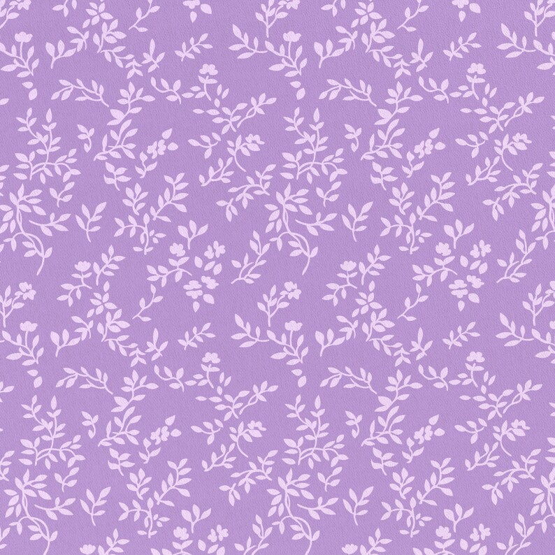 Purple Vines Cotton Fabric by the Yard Extrawide Floral Etsy