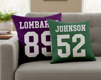 Personalized Jersey Number Pillow, Custom Pillow, Custom Name & Number Sports Pillow, Sports Gift, Sports Bedroom Decor, Sports Pillow