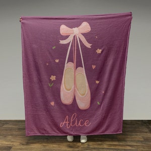 Custom Ballerina Fleece Blanket: Personalized Dance Gift