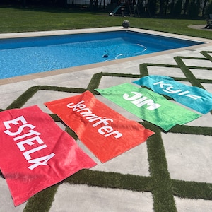 Personalized Beach Towel, Custom Name Pool Towel, 30&quot;x60&quot; Beach Towel, Personalized Gift for Toddlers/Kids/Adults, Spring Break Gift, Easter