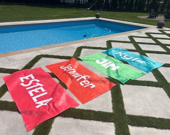 Personalized Beach Towel, Custom Name Pool Towel, 30&quot;x60&quot; Beach Towel, Personalized Gift for Toddlers/Kids/Adults, Spring Break Gift, Easter