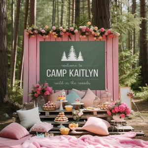 Custom Bachelorette Banner | Personalized Gift, Camp Flag or Backdrop for Glamping Bach Weekend | Multiple Sizes and Built-In Hang Ties