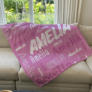Personalized Name Blanket, Custom Name Blanket Allover, Baby/Girl/Boy/Adult Blanket, Custom Gift, Personalized Blanket, Personalized Gift