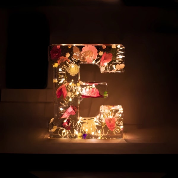 Resin Flower Lamp Etsy