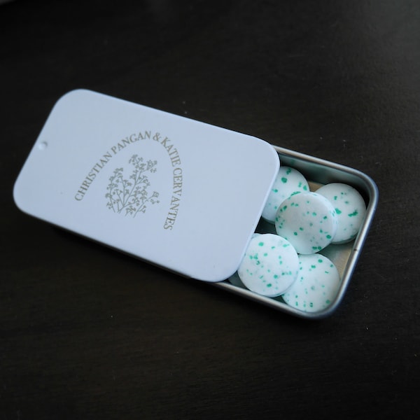 Personalized Custom Engraved Mint Tin Can Favor | Personalized Wedding Favor | Custom Mint Favor | Personalized Tin Can Container