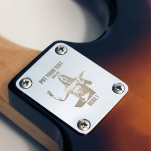 Custom Engraved Guitar Neck Plate - Custom guitar - guitar backplate - Custom neck plate