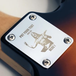 Custom Engraved Guitar Neck Plate - Custom guitar - guitar backplate - Custom neck plate