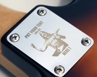 Custom Engraved Guitar Neck Plate - Custom guitar - guitar backplate - Custom neck plate