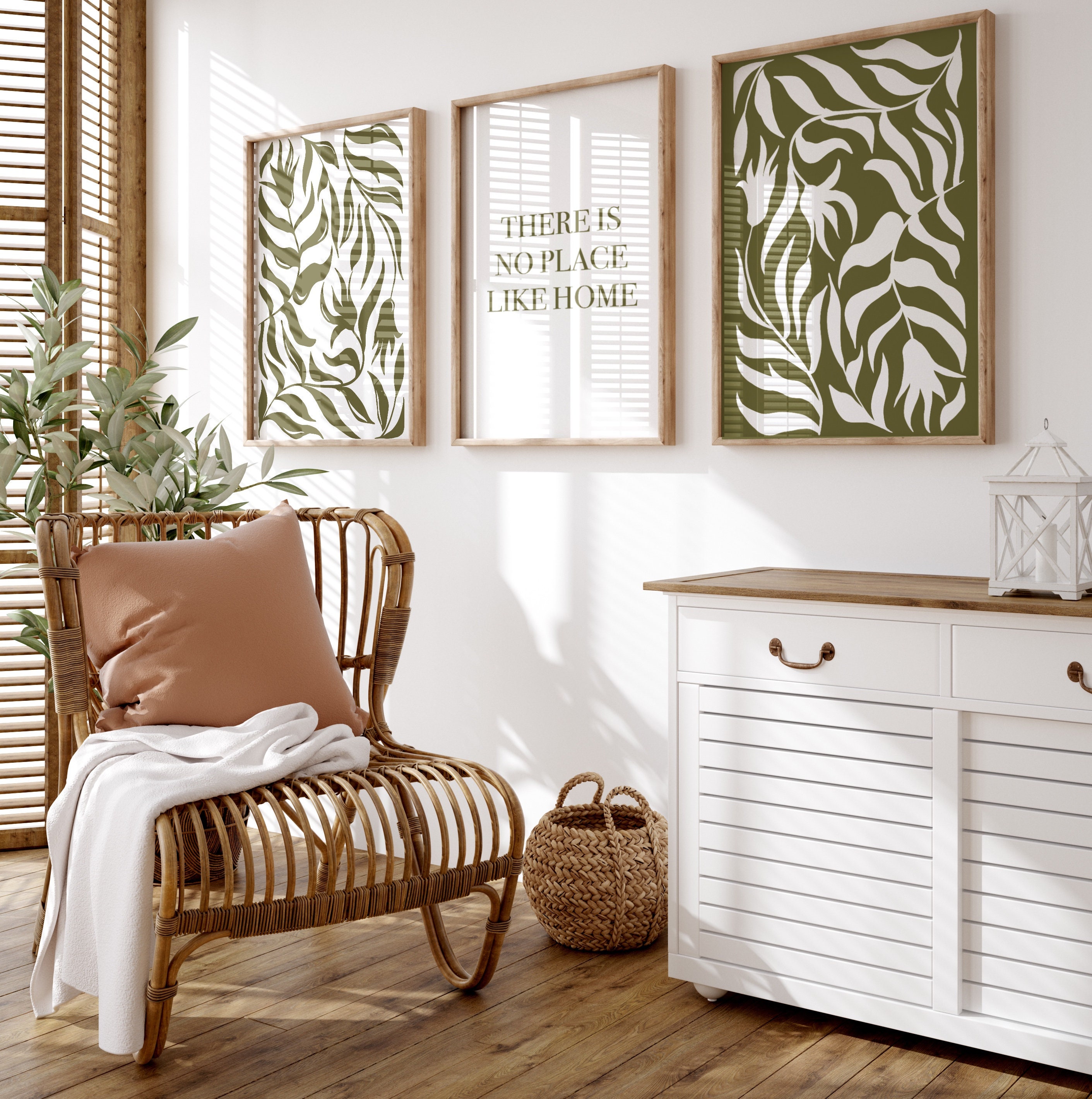 There is No Place Like Home Olive Green Wall Art, Olive Gallery Wall