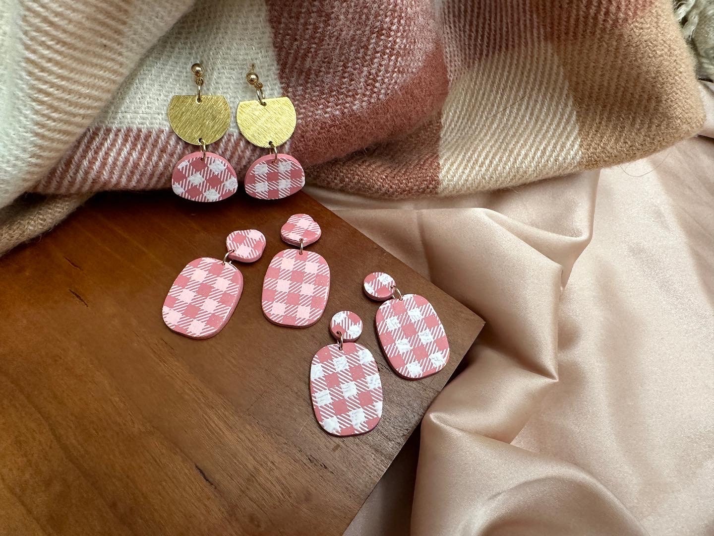 CLUELESS -Valentines collection, pink, gingham, gold statement,