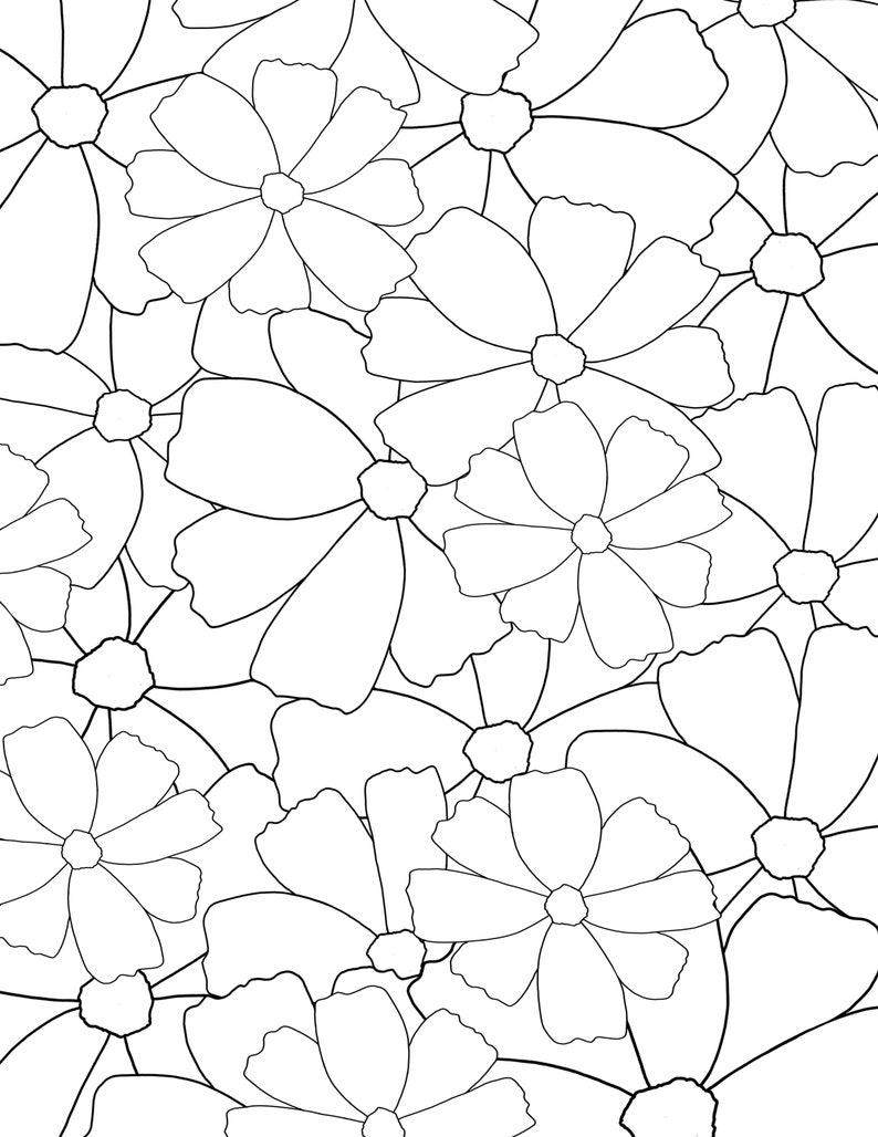 Flower Collage Coloring Sheet - Etsy