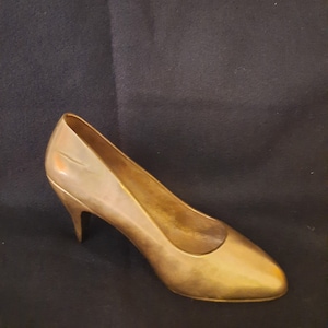 Vintage Brass High Heel Shoe Paperweight Figurine