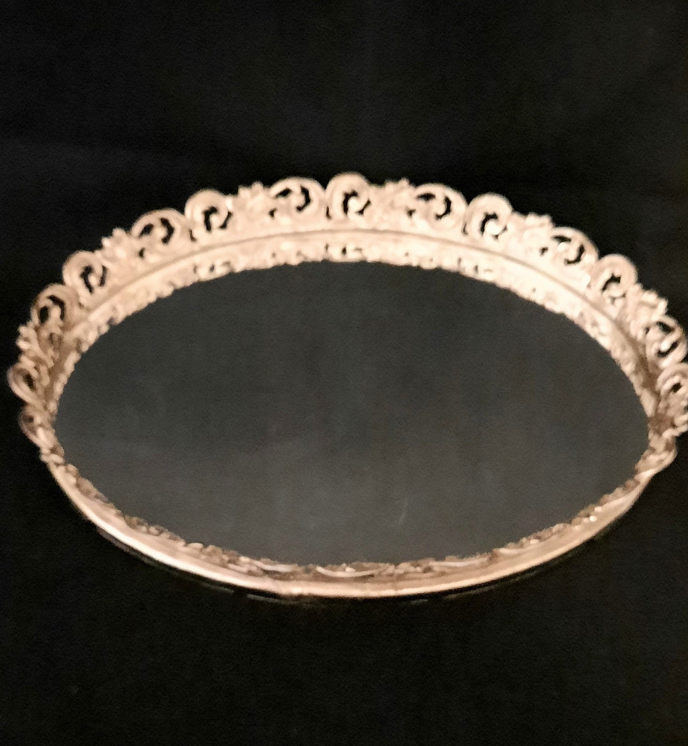 Vintage Mirrored Vanity Tray Etsy