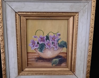 Pot of Pansies Painting