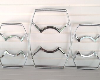 Vintage 1970's Corning Ware Chrome Finish Cradles,Casserole Holders