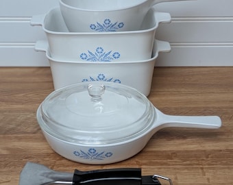 Choose from Vintage Corning Ware Cornflower Blue Pans or Baking Dishes