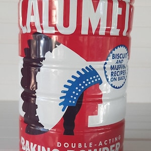 Vintage 5 Lb. Calumet Baking Powder Tin,Vintage Kitchen,Vintage Baking Tin,Kitchen Decor,Cabin Decor
