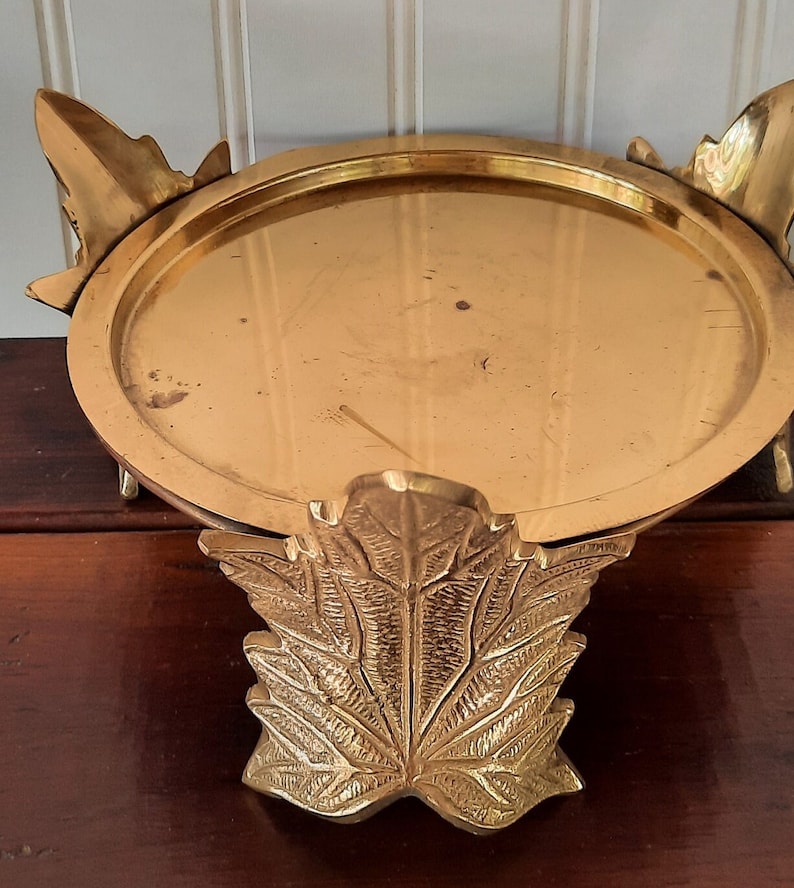 Vintage Brass Pillar Candle Holder Etsy